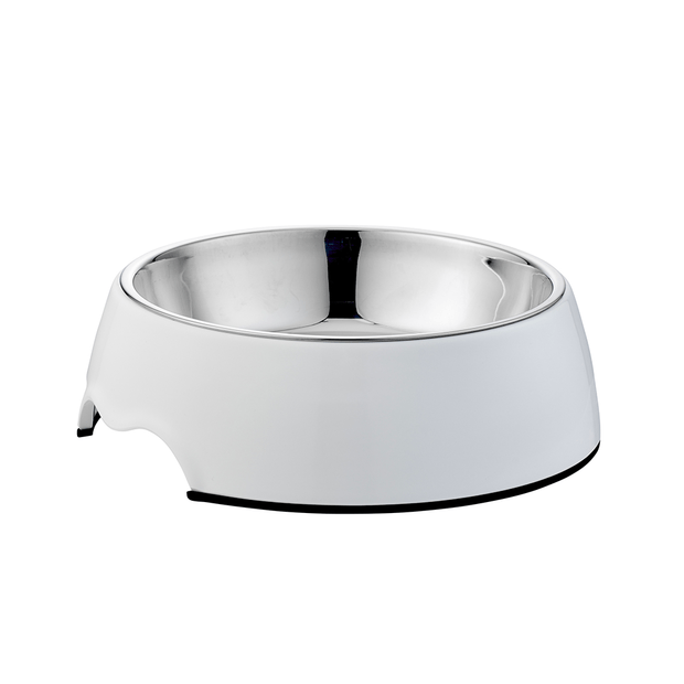 Bowl - stainless steel/white melamine